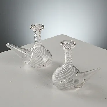 Glass oil and vinegar cruets from Murano Manufacture, 20th century